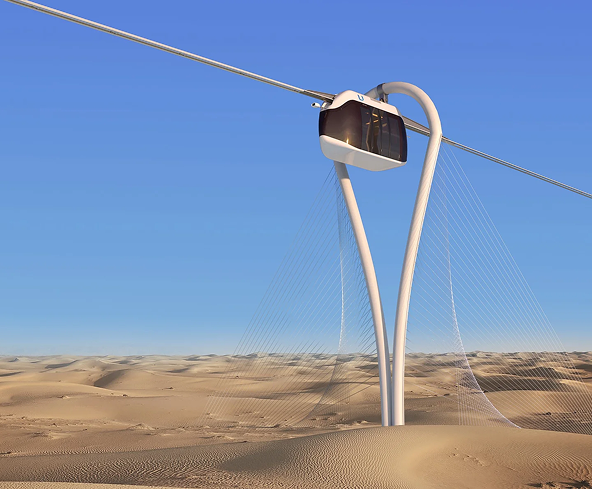 Elevated transport system in desert